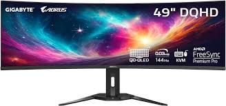 <font color="red"><b>SUPERHIND </b></font> <br>Gigabyte  AORUS CO49DQ OLED monitor Curved 49" HDR Gaming Monitor 144HZ